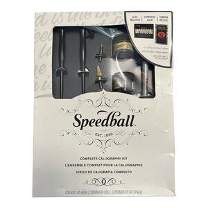 Speedball Complete Calligraphy Kit With Pen Holders Nibs Ink Marker & Paper